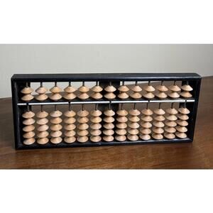 Vintage Japanese Soroban Abacus Wooden Calculator (Made in Japan, MCM)